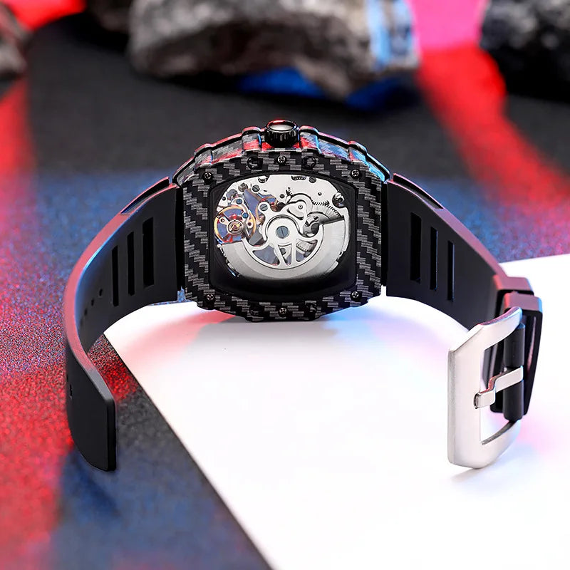 Dulunwe Men's Tourbillon Skeleton Watch