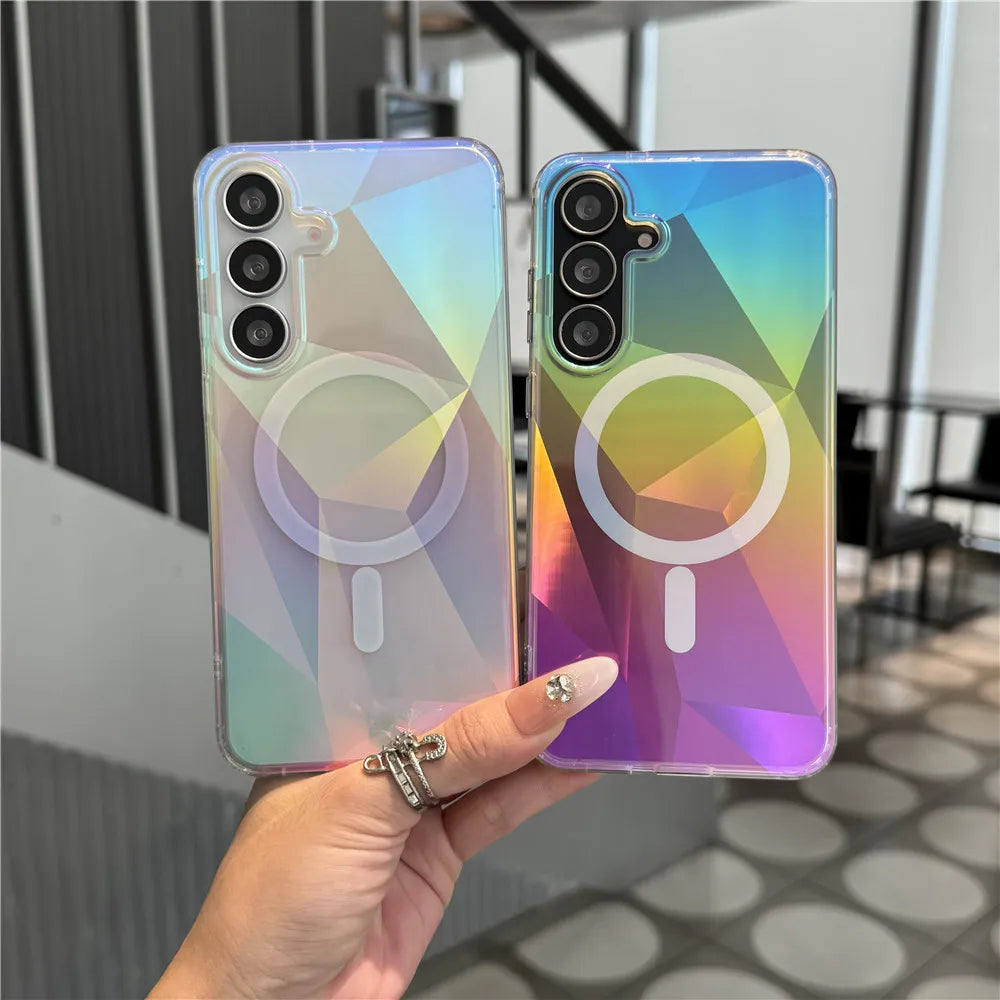 For Samsung New Gradient Magnetic Phone Case IMD TPU PC
