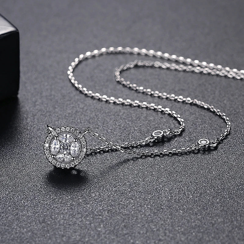 LUOTEEMI Gold-Plated Cubic Zircon Necklace