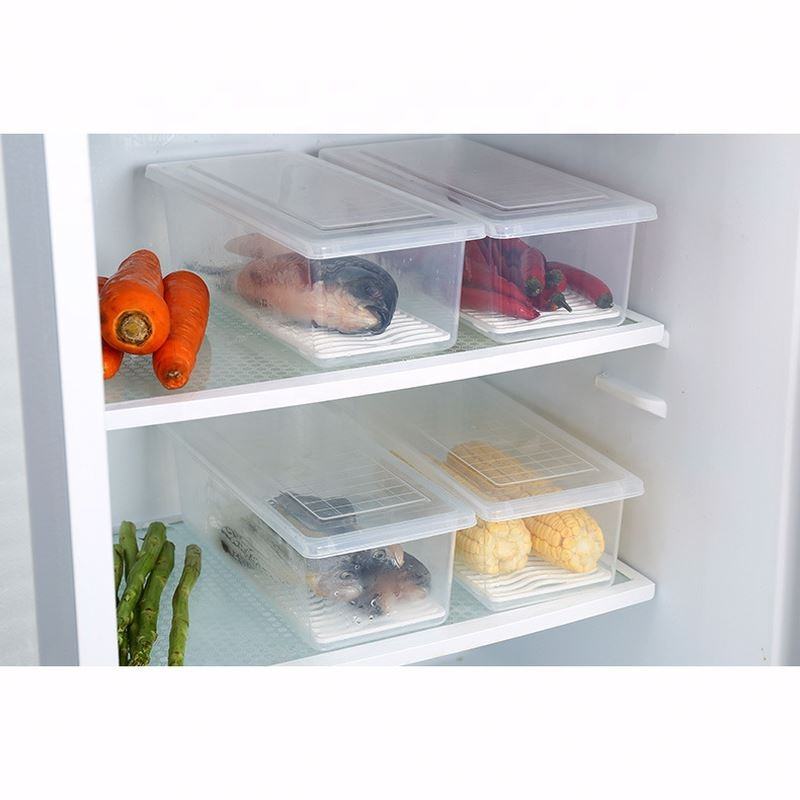 Transparent Kitchen Storage Box – Rectangular Sealed Plastic Container for Refrigerator & Drain Storage
