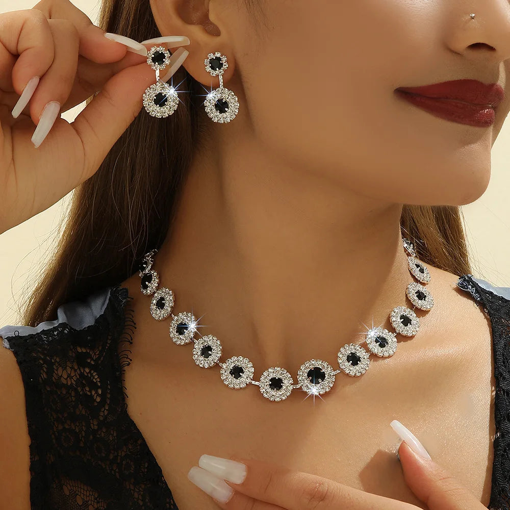 Elegant Water Drop Crystal Jewelry Set