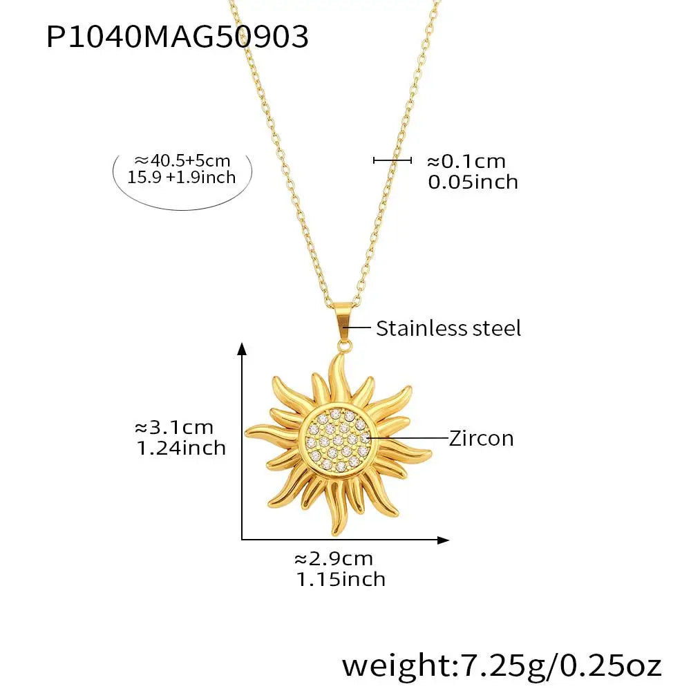 18K Gold Plated Zircon Pendant Necklace