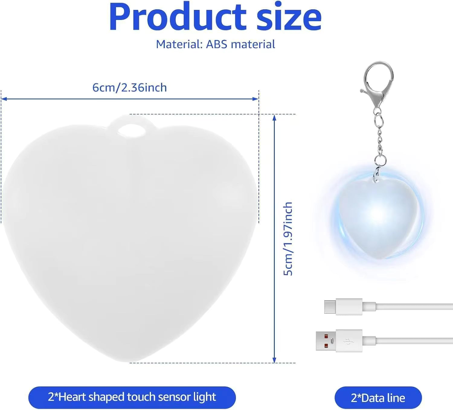 GlowHeart Touch LED Handbag Light – Type-C Rechargeable Smart Bag Lamp