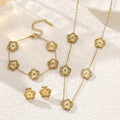 18K Gold Plated Luxury Flower Jewelry Set