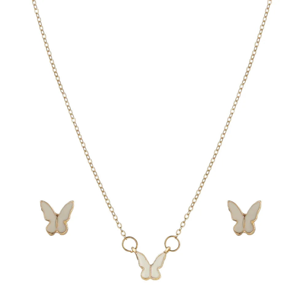 Elegant Oil-Drop Butterfly Jewelry Set