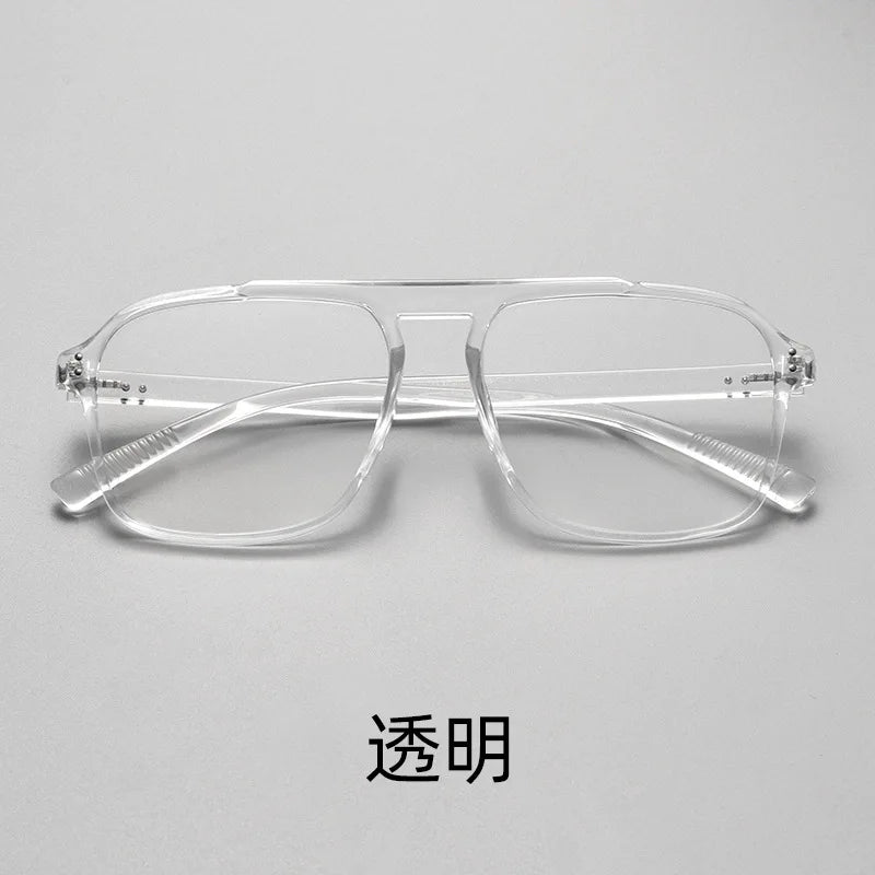 New TR Big Frame Vintage Square Full-Rim Lightweight Geometric Pattern Plastic Lenses Unisex Glasses 85199 Optical Wholesale