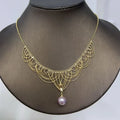 Retro Lace Freshwater Pearl Pendant Necklace