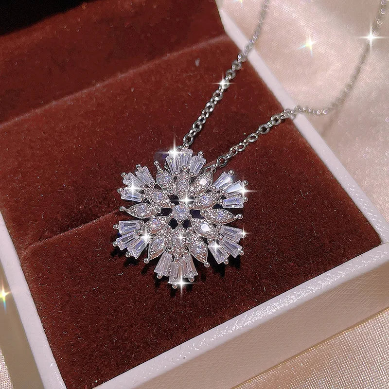 Minimalist Zircon Snow Flower Jewelry Set
