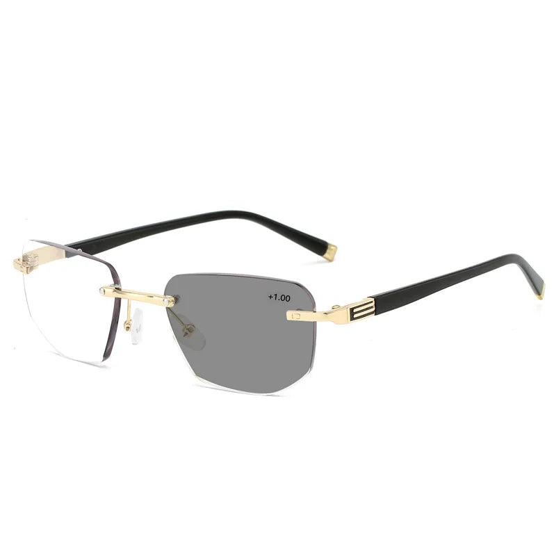 Gold Frame Photochromic Multifocal Sun Readers