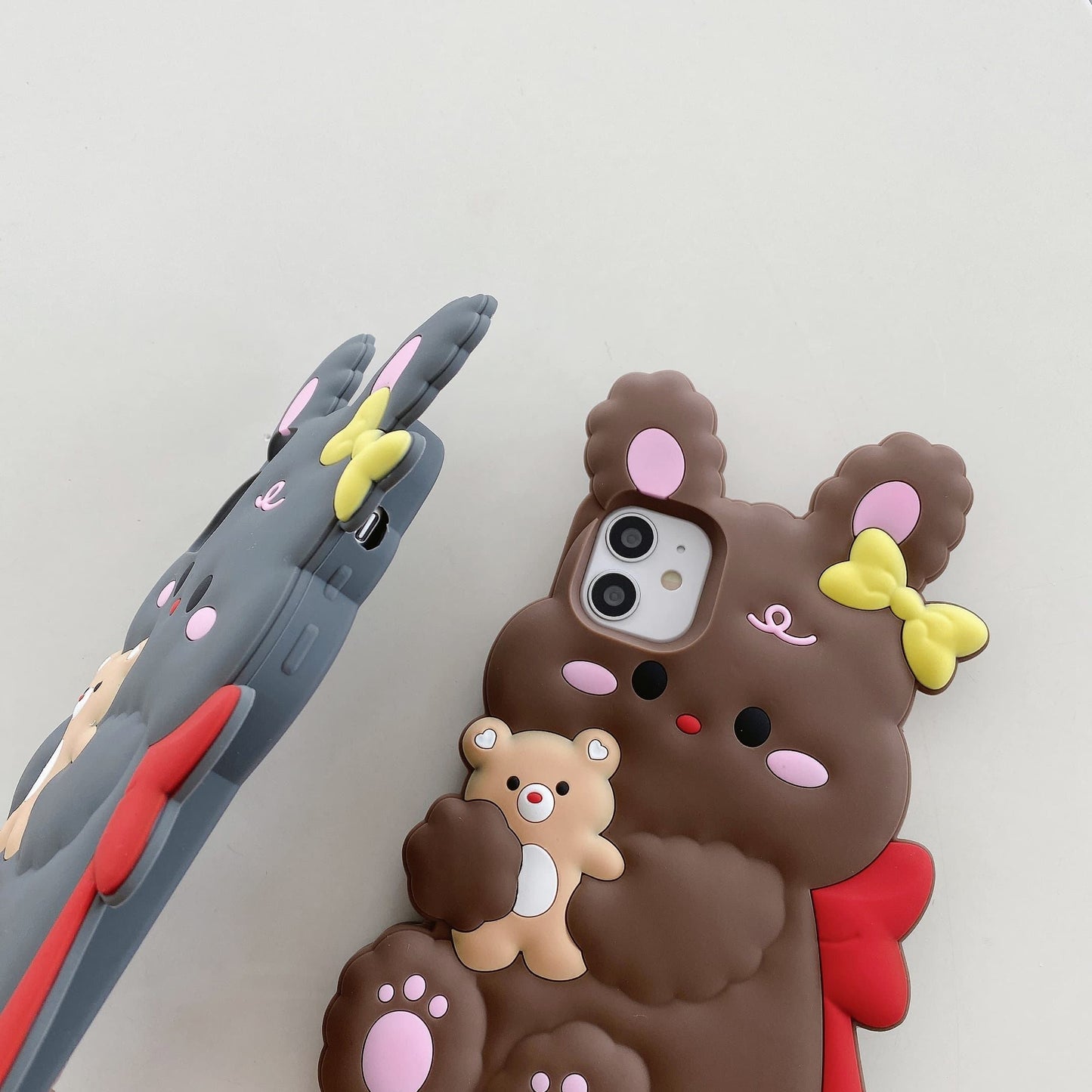 3D Cute Silicone Mobile Phone Back Cover Cartoon Design Case for Girls for iPhone