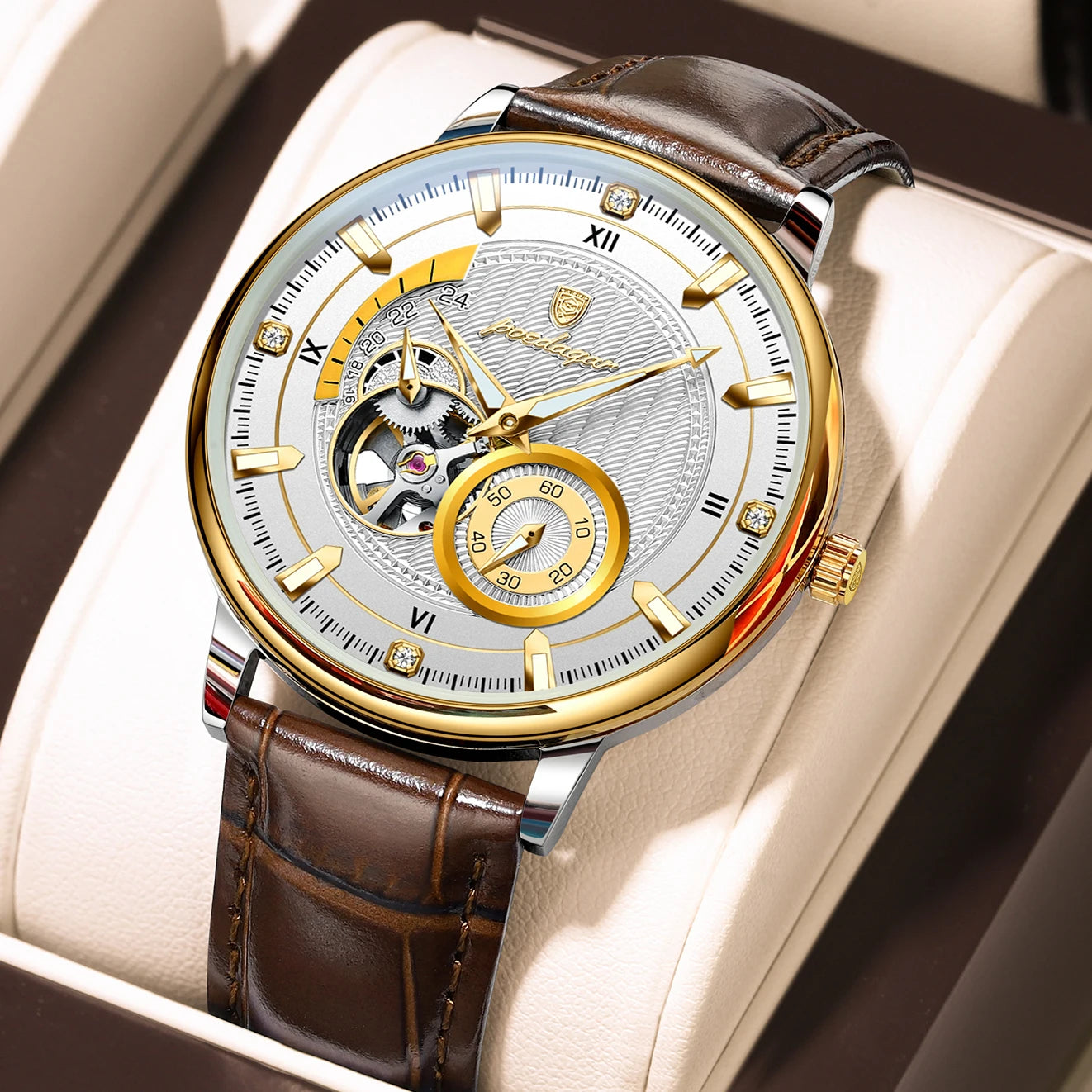 Poedagar Luxury Men's Waterproof Tourbillon Watch