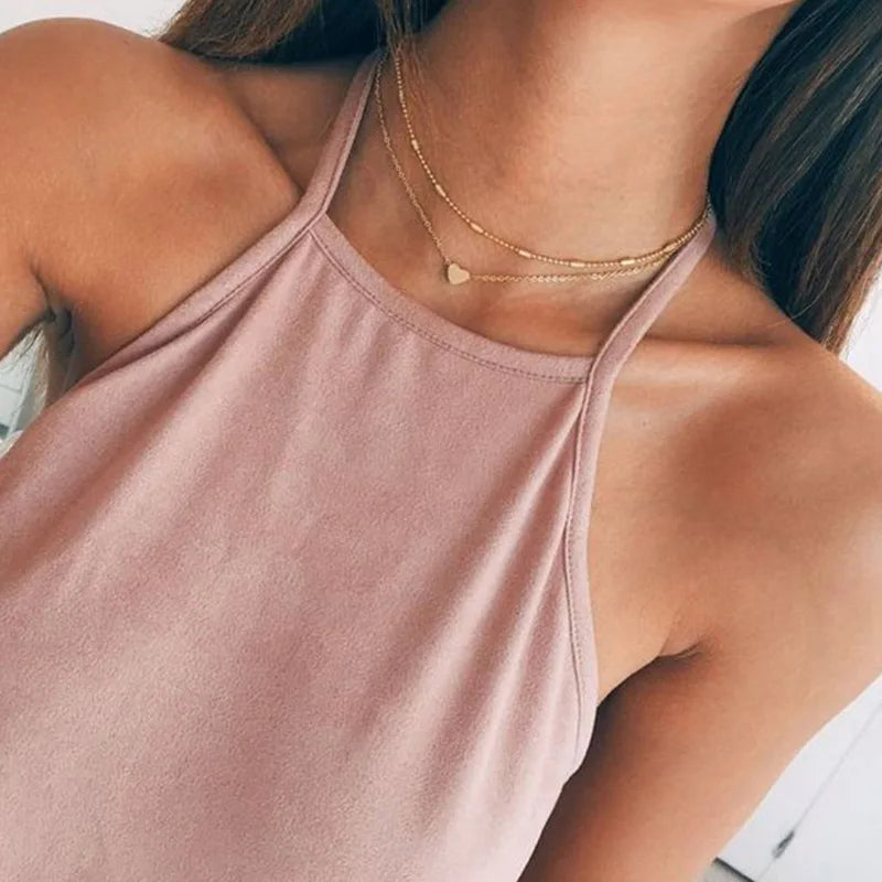 Heart Minimalist Layered Necklace for Women