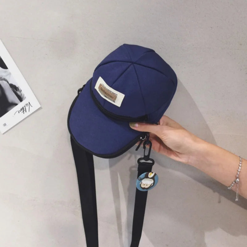 Canvas Mini Unisex Trendy Hat Style Crossbody Bag Versatile