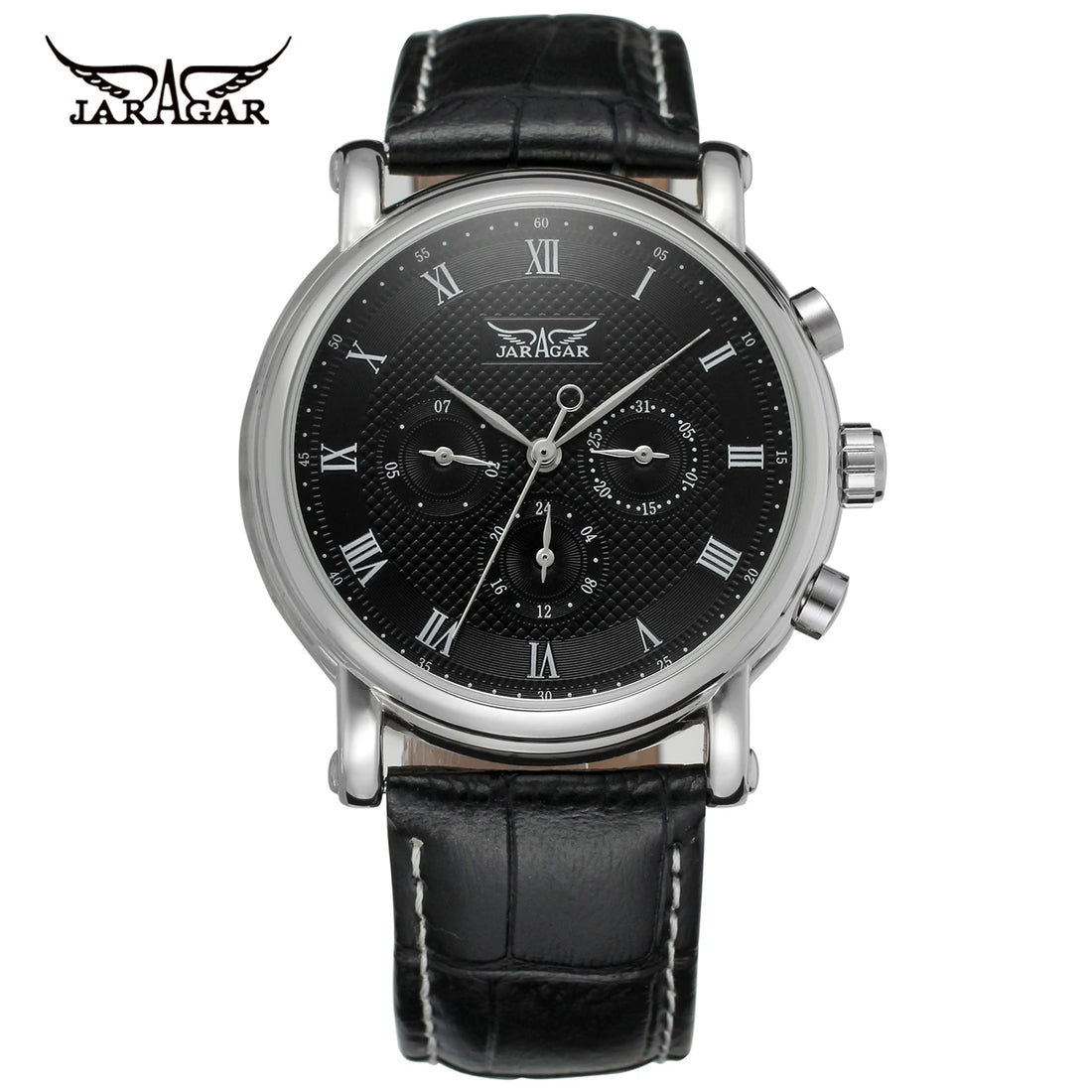 JARAGAR Men's Automatic Leather Watch