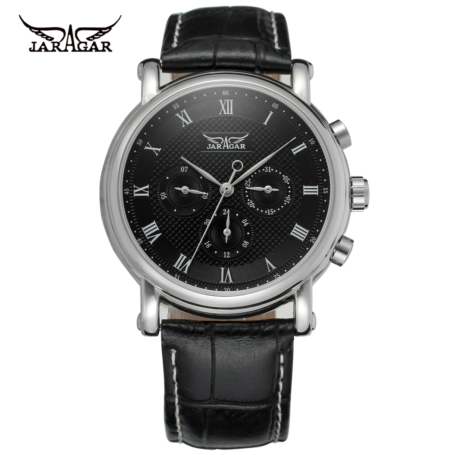 JARAGAR Men's Automatic Leather Watch