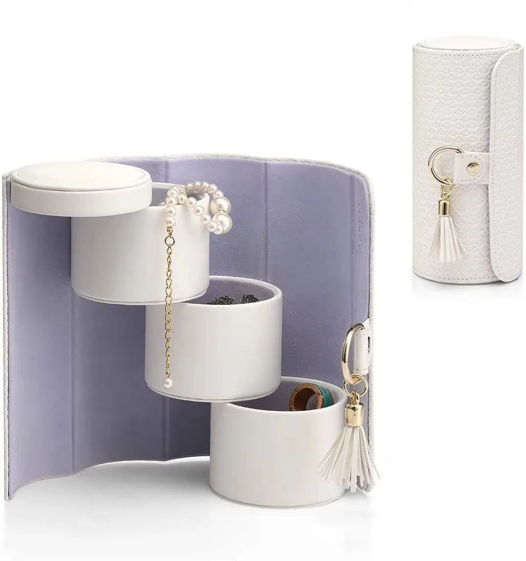 Luxury PU Leather Mini Jewelry Travel Case