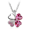 Elegant Four-leaf Clover Crystal Necklace for Women