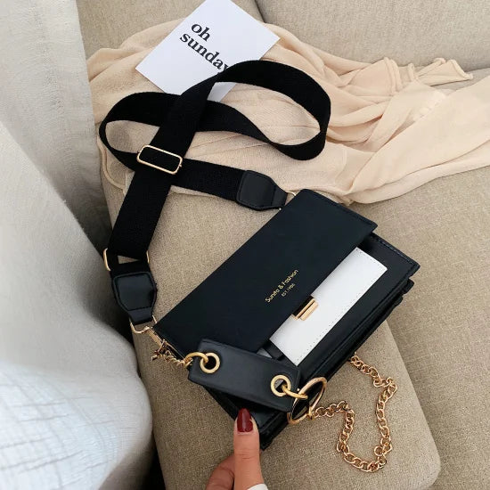 Elegant Women's Leather Chain Shoulder Bag