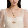 Gold Plated Zircon Y Lariat Necklace