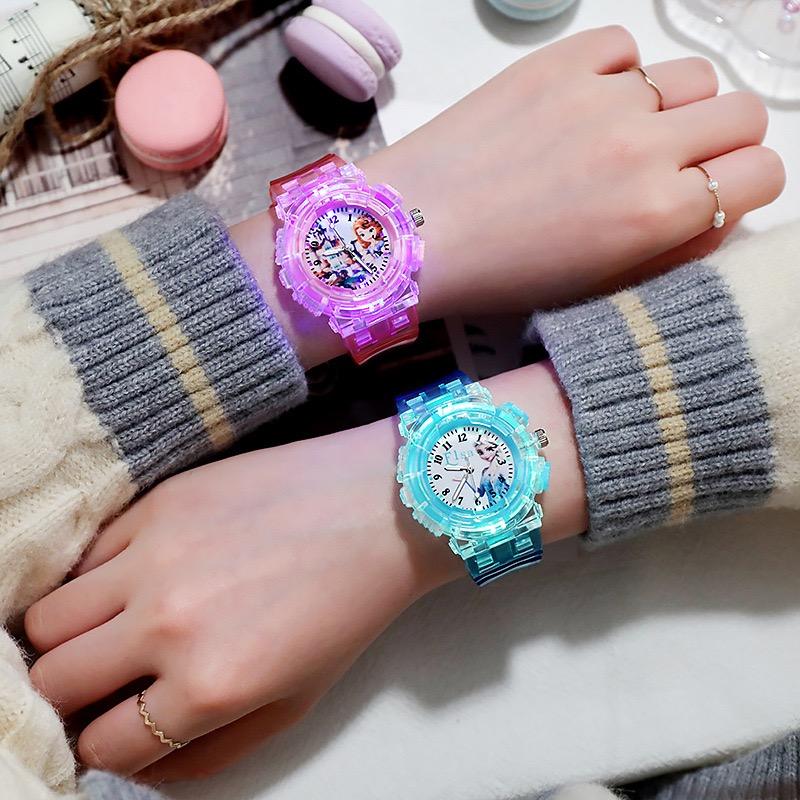 Cute Cartoon Kids Watch with Sparkling Glitter – Ice Princess Quartz for Girls