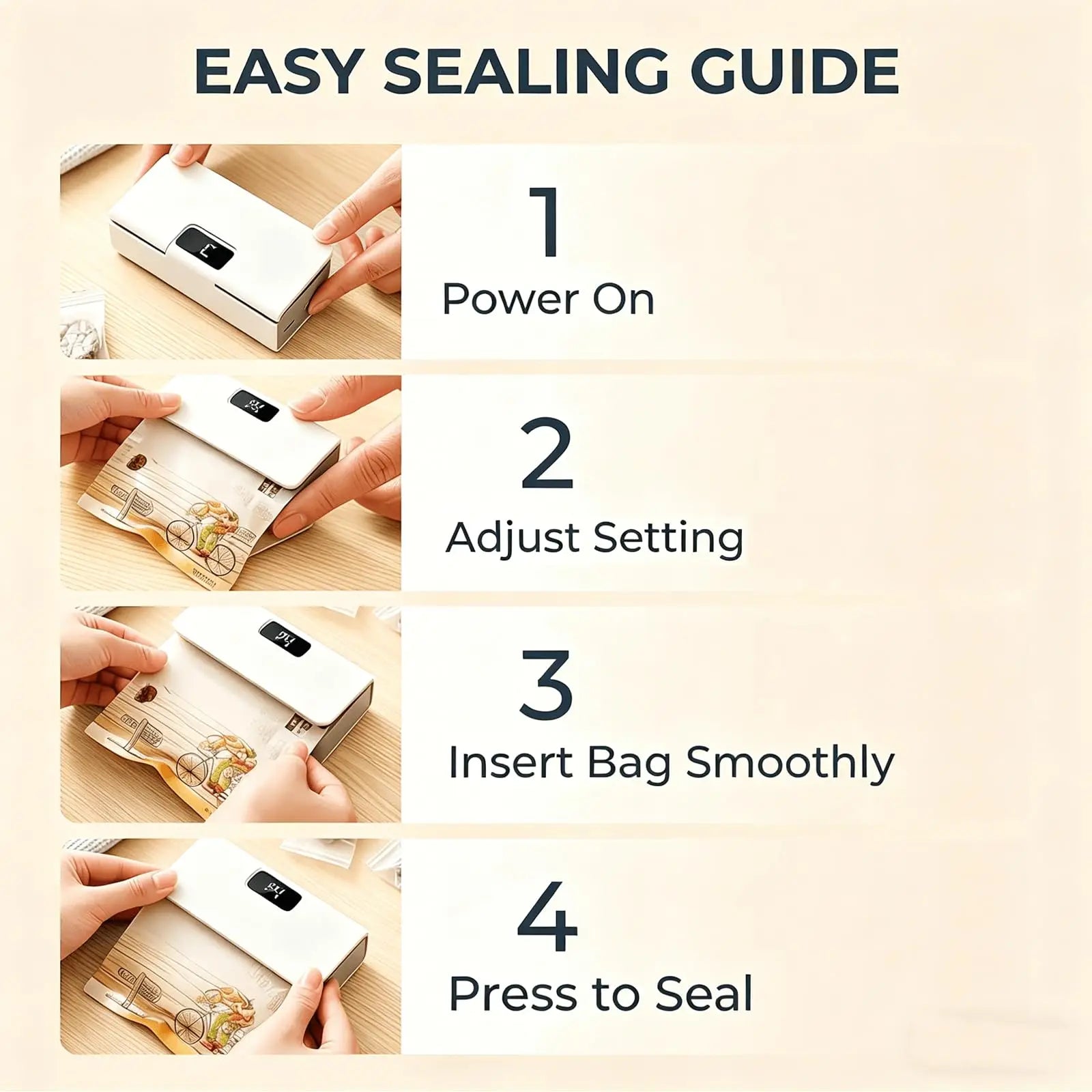 Portable Mini Vacuum Sealer Dual Purpose Airtight Snack & Food