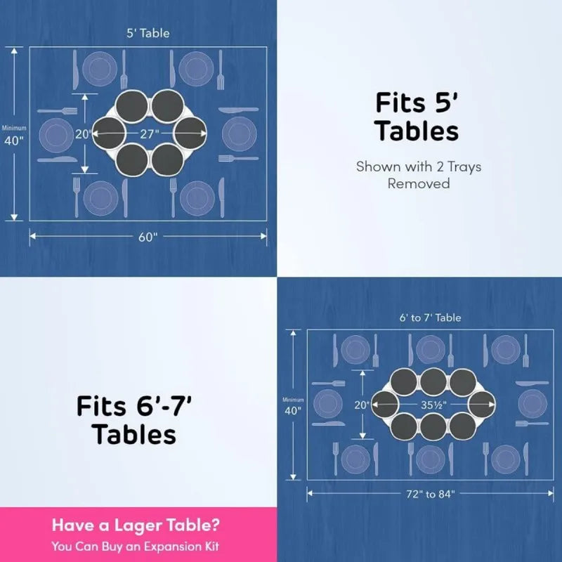 360° Rotating Lazy Susan Serving Tray for Dining Table