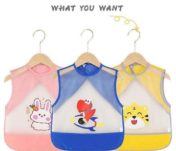Waterproof Cartoon TPU Baby Bib | Easy Clean BPA-Free Feeding Bib