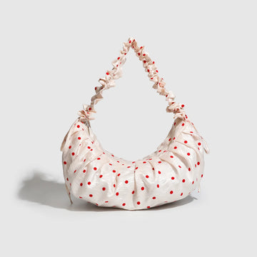 New Style Spring Summer Ruffle Polka Dot Dumpling Bag Drawstring