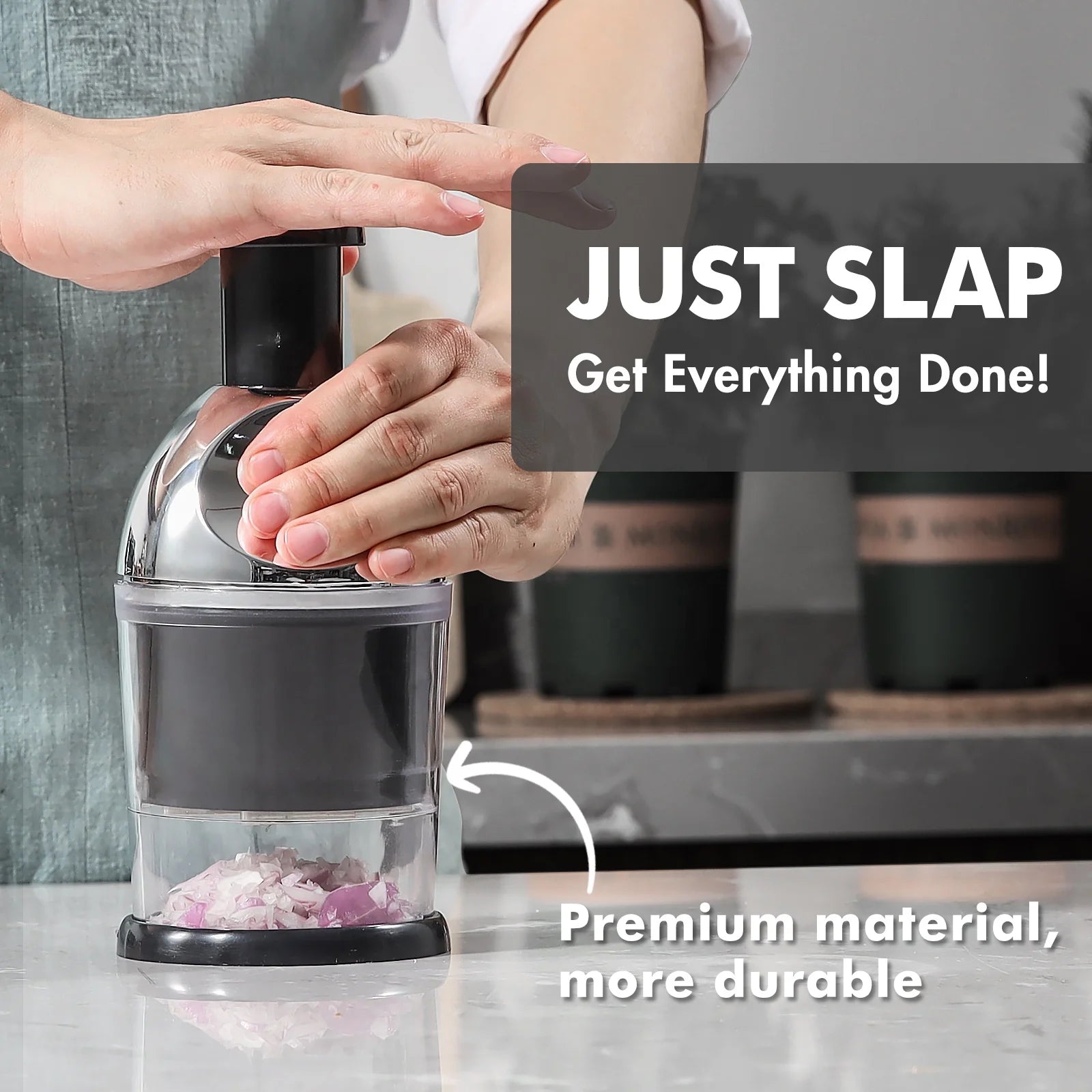 Kitchen Food Onion Chopper Shredder Cutter Hand Slap Food Quick