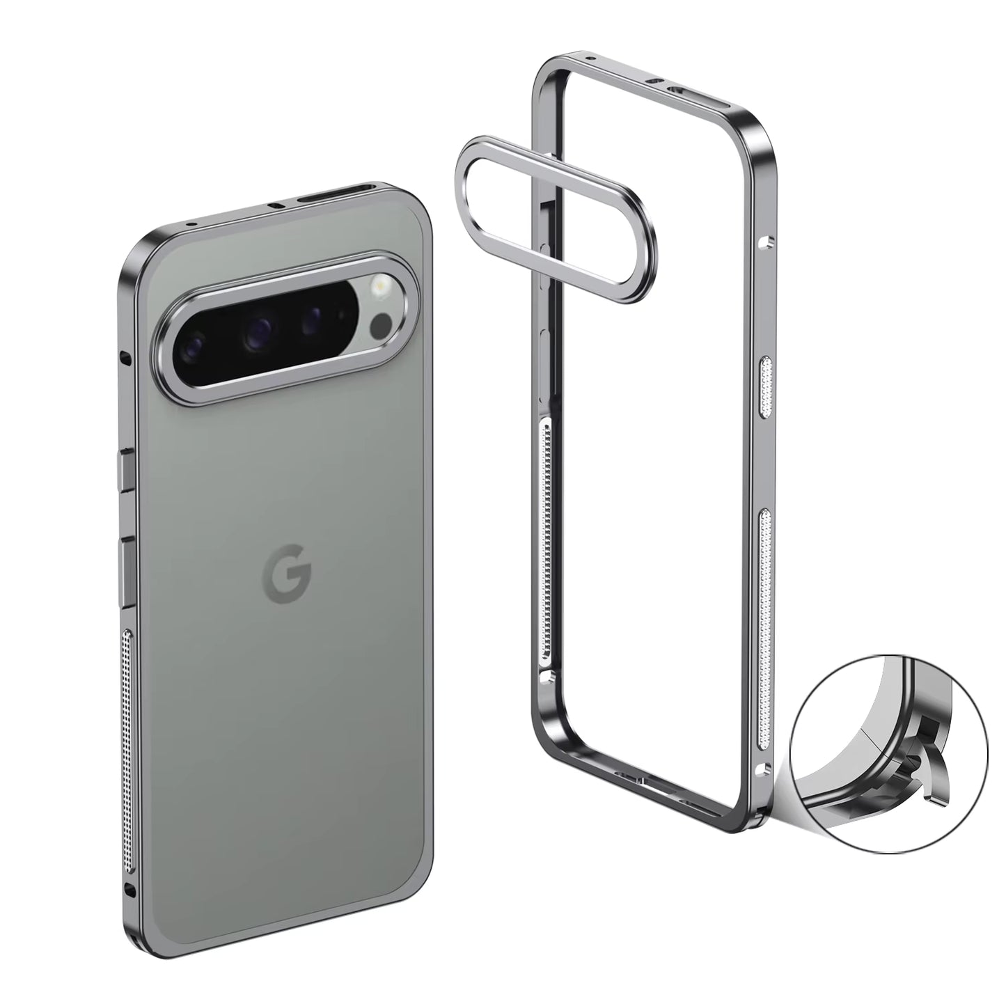 Premium Metal Frame Shockproof Bumper Cover for Google Pixel 10 9 8 7 Pro XL 9a with Lens Protector