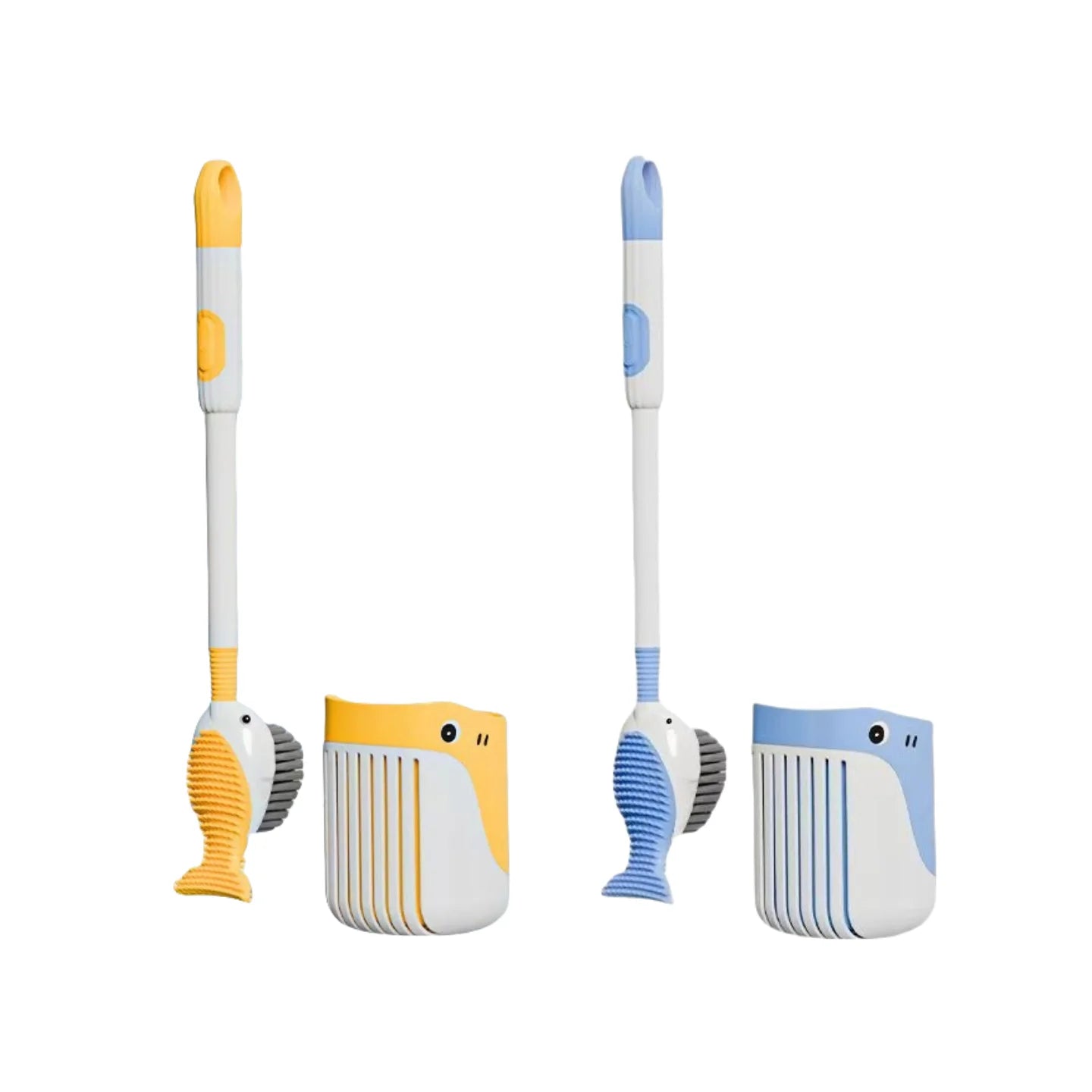 Little Whale Toilet Brush with Silicone Base & Suction Cup