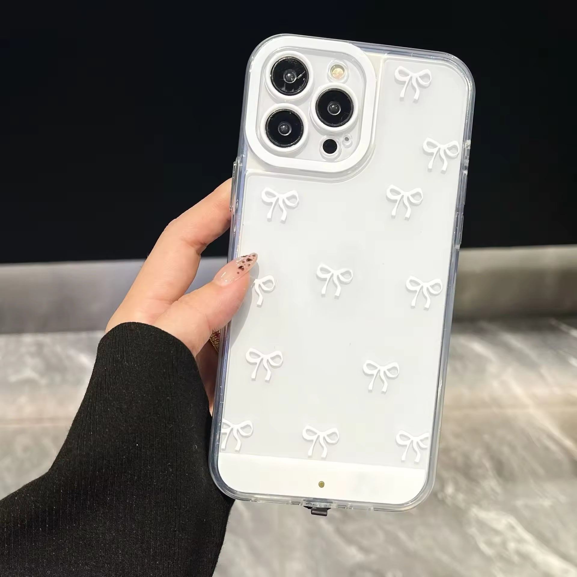 GlowBow Sound Reactive Case – Flashing Bowknot Shockproof Cover for iPhone