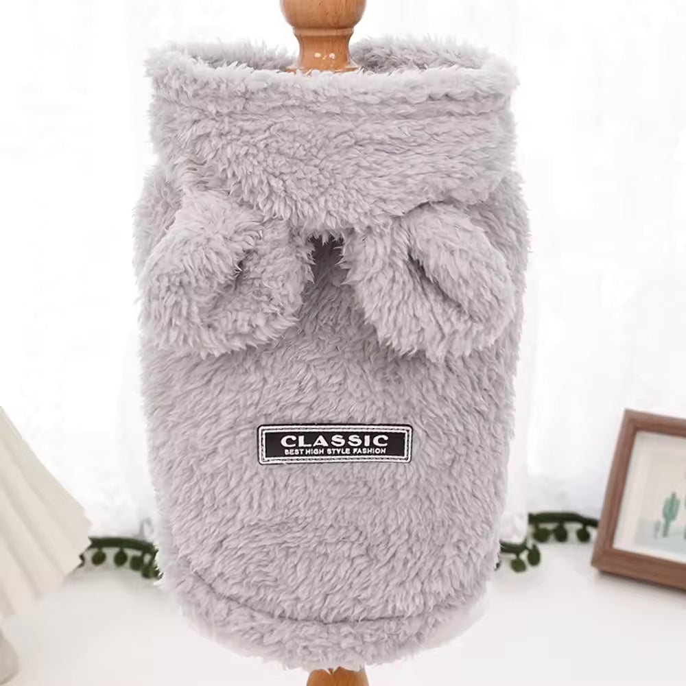New Rabbit Ears Pet Hoodie – Soft Cotton Wool Outfit for Cats & Dogs, Perfect for Winter and Spring