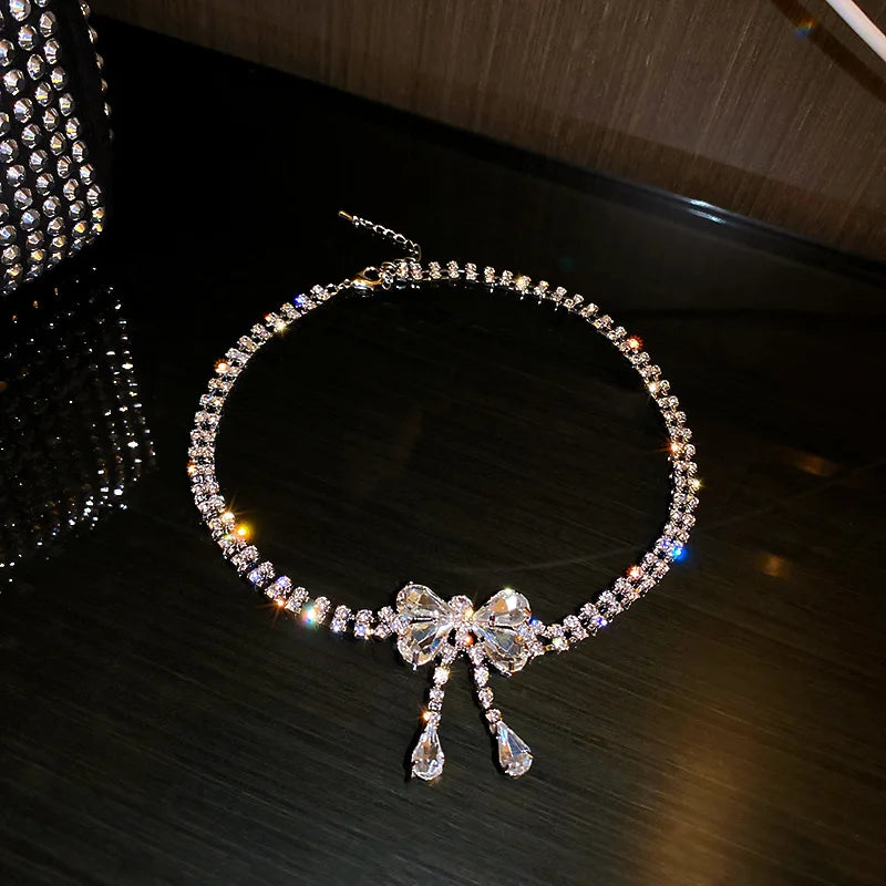 Crystal Butterfly Pendant Necklace