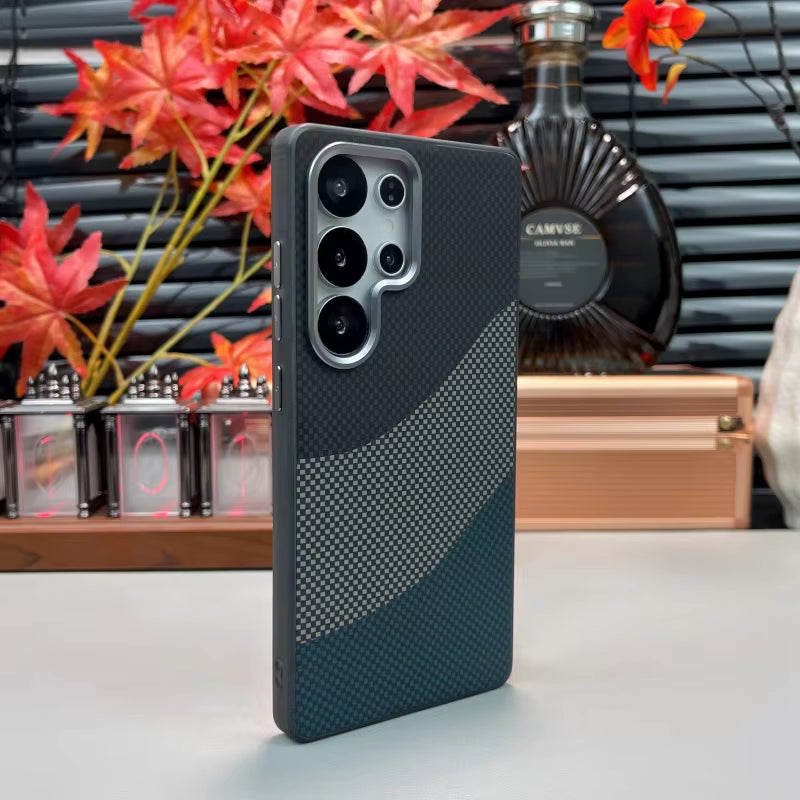 Luxury Ultra Thin Matte Carbon Fiber Magnetic Phone Case – Shockproof Slim Protective Cover for Samsung