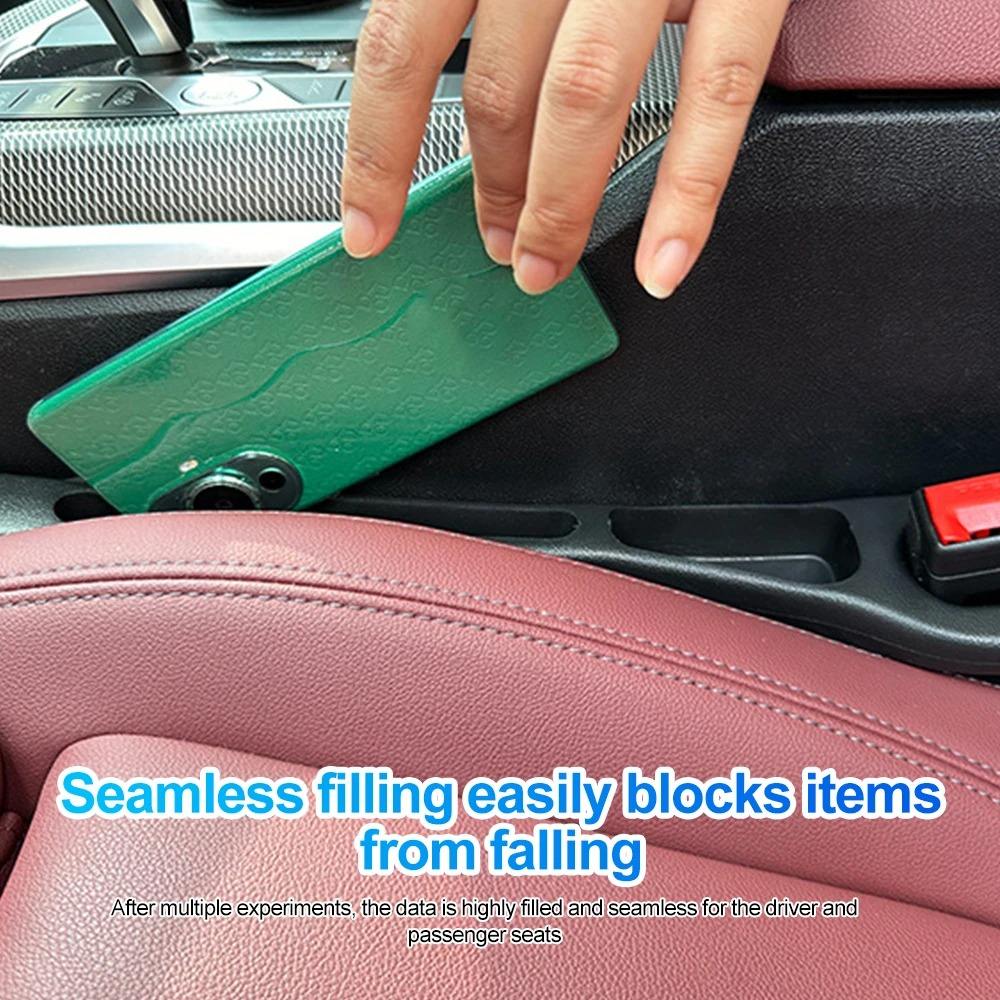 Car Seat Gap Filler – Leak-Proof Side Seam Plug Strip, Seatbelt Hole Drop Blocker Interior Kit