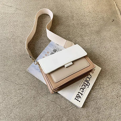 Wide Strap with Chain Handbags Women's square Shoulder Bags