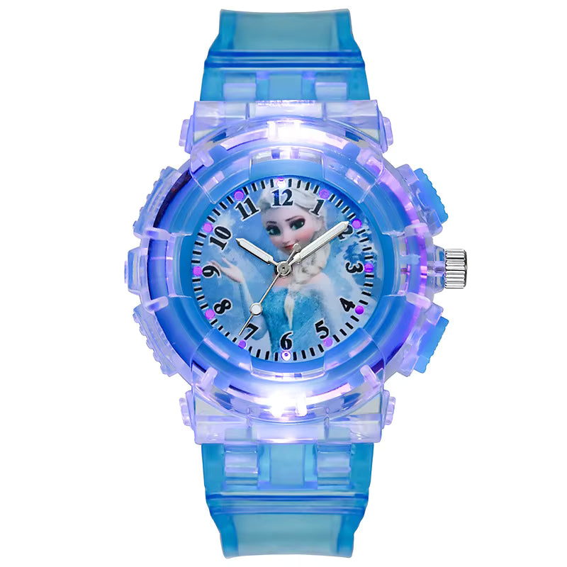 Cute Cartoon Kids Watch with Sparkling Glitter – Ice Princess Quartz for Girls
