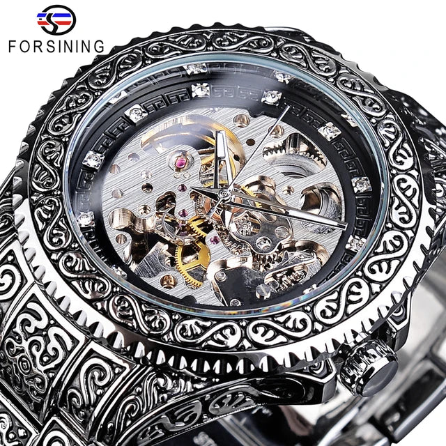 Forsining Gold Skeleton Automatic Men's Watch