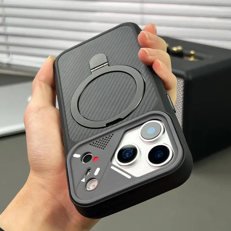 New Matte Carbon Fiber Textured Backplate Magnetic Phone Case