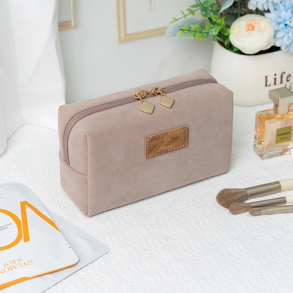 The New French Velvet Style Makeup Bag Toiletry Bag