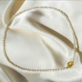 18k Gold Plated Pearl Choker Necklace with Clasp