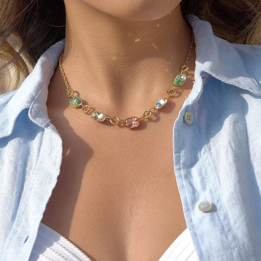 Elegant Rhinestone Stainless Steel Necklace