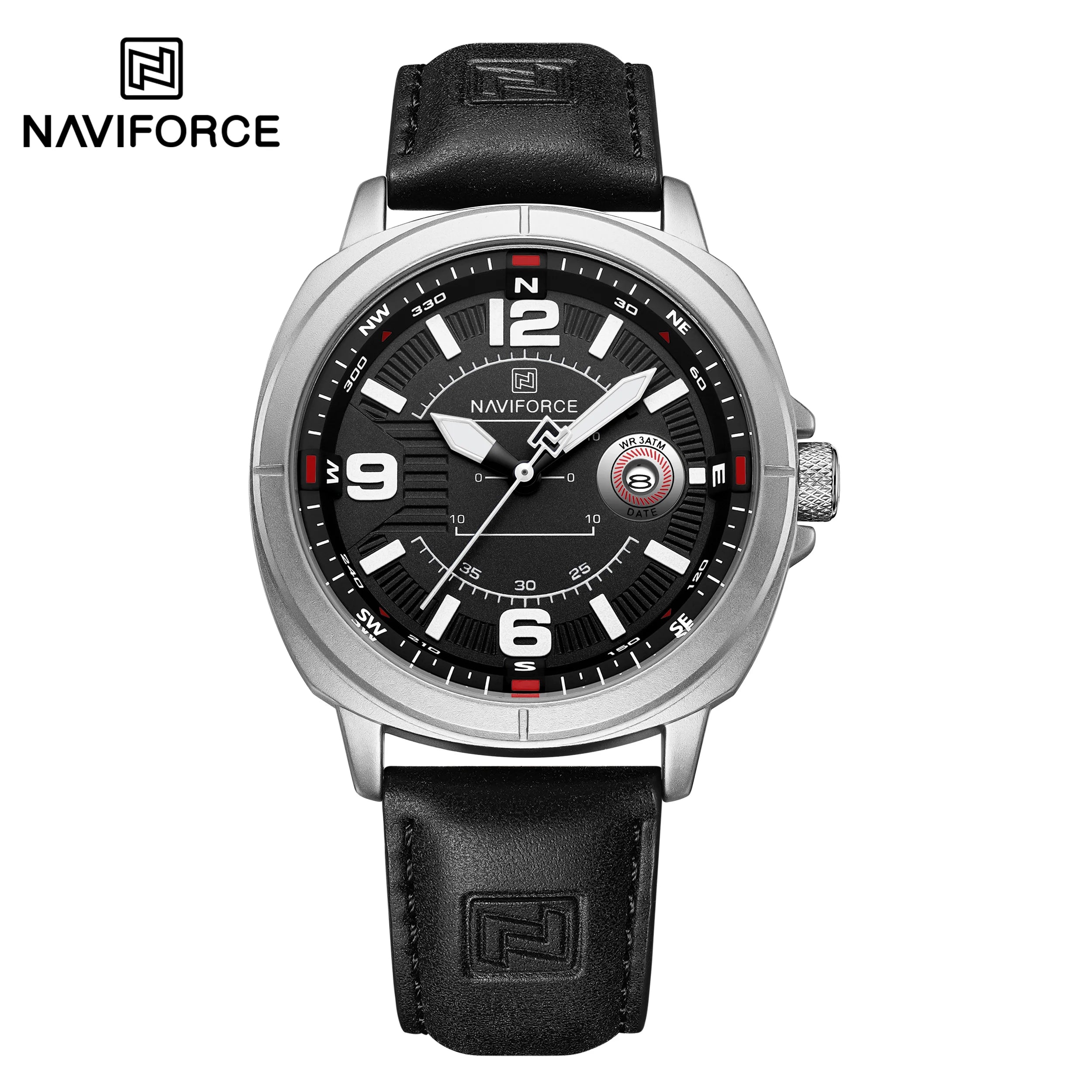 NAVIFORCE Men's Quartz Watch with Leather Band