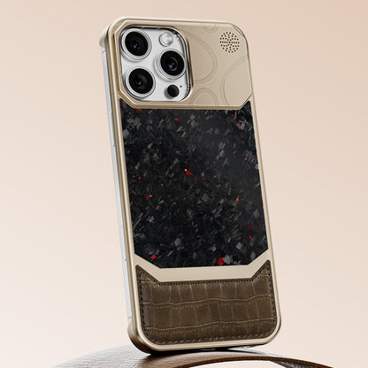 Luxury Satin Stitching Crocodile Pattern Aromatherapy Phone Case – Elegant Leather Protective Cover for iPhone