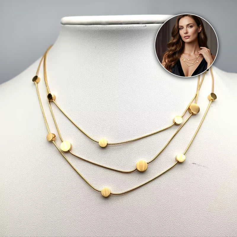 Triple Strand Stainless Steel Choker Necklace