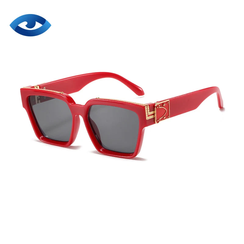 Luxury Men's Red Square Frame Sunglasses