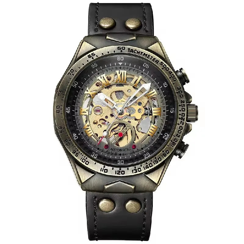 Waterproof Retro Skeleton Automatic Men's Watch