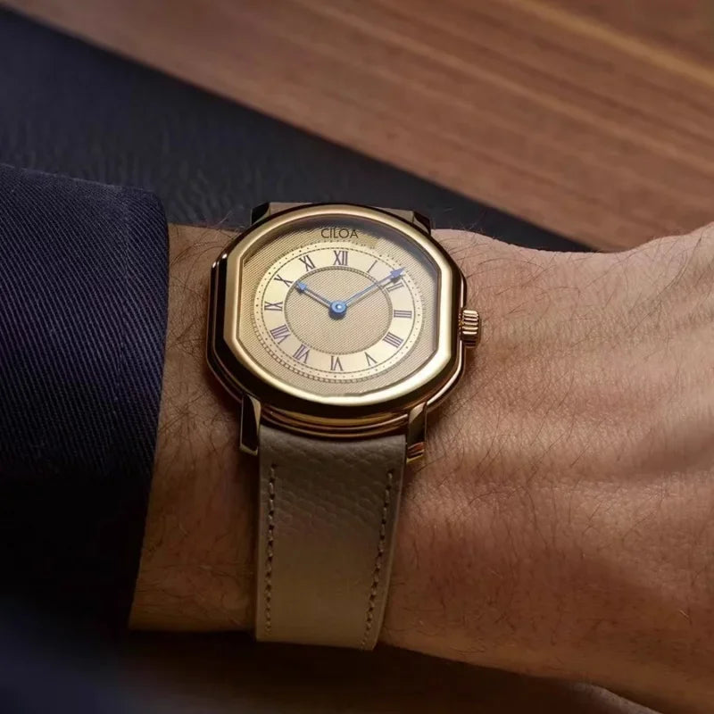 CILOA Gold Custom Men's Retro Watch - Waterproof Quartz