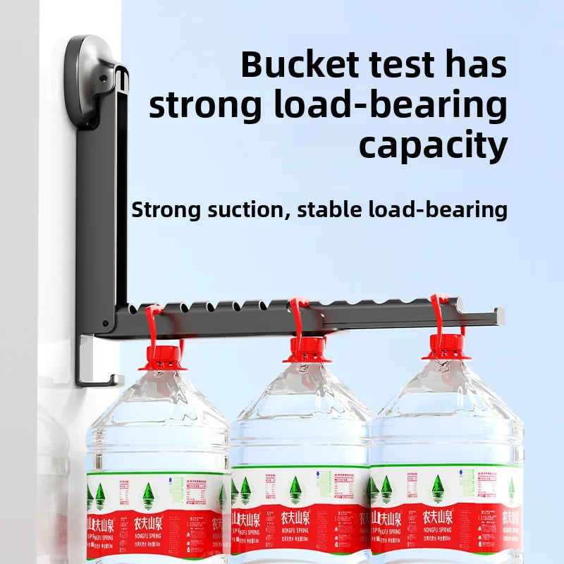Small Indoor Telescopic Folding Clothes Storage Rack Suction Cup